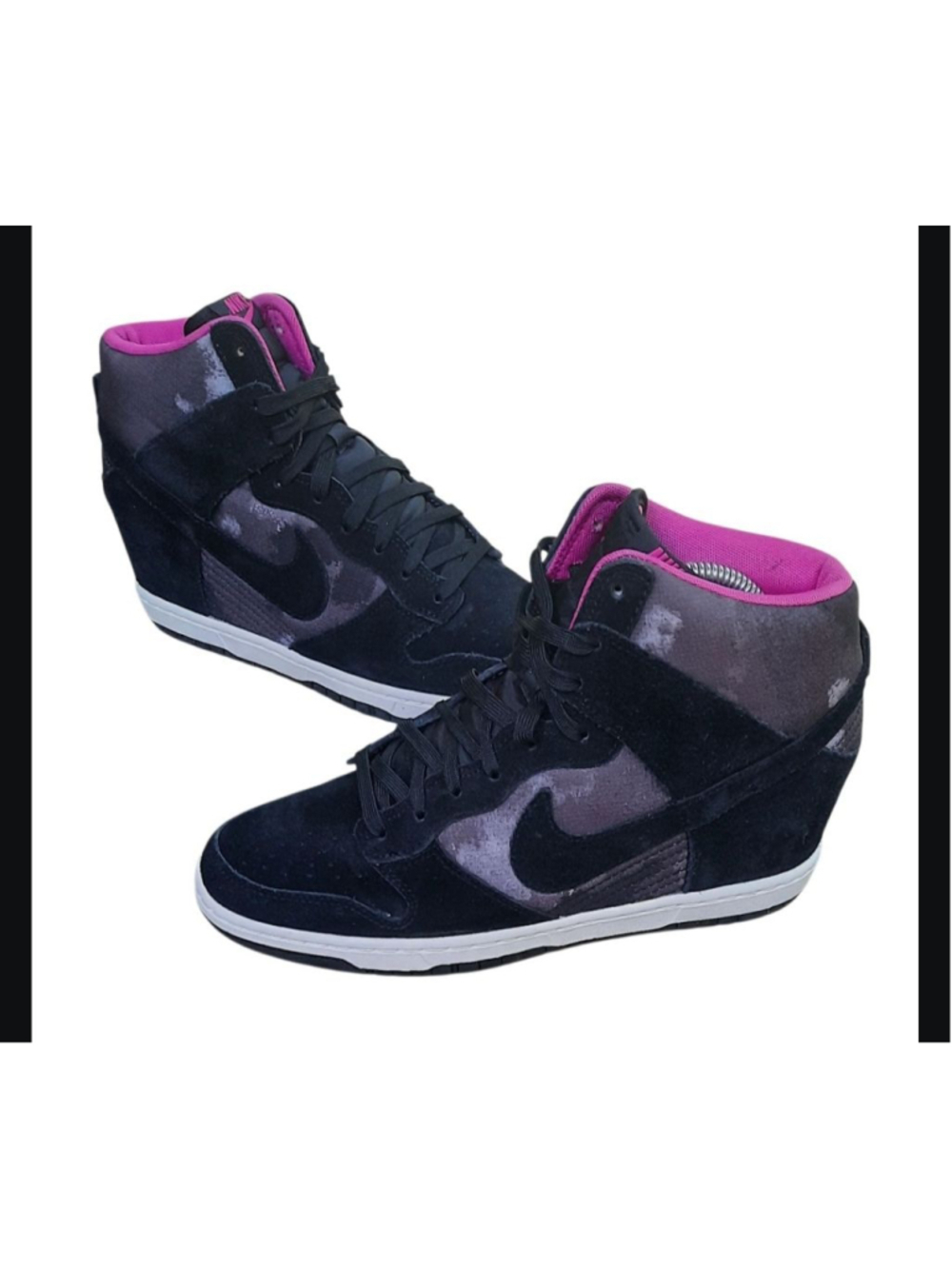 Nike Dunk Sky Hi Suede Hidden
Wedge Camo Black 543258-001
Sneaker Women's Sz 10